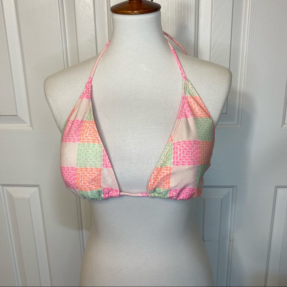 Vineyard Vines Patchwork Triangle Bikini Top
